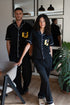 Men summer pajama set Black T-shirt + Pants
